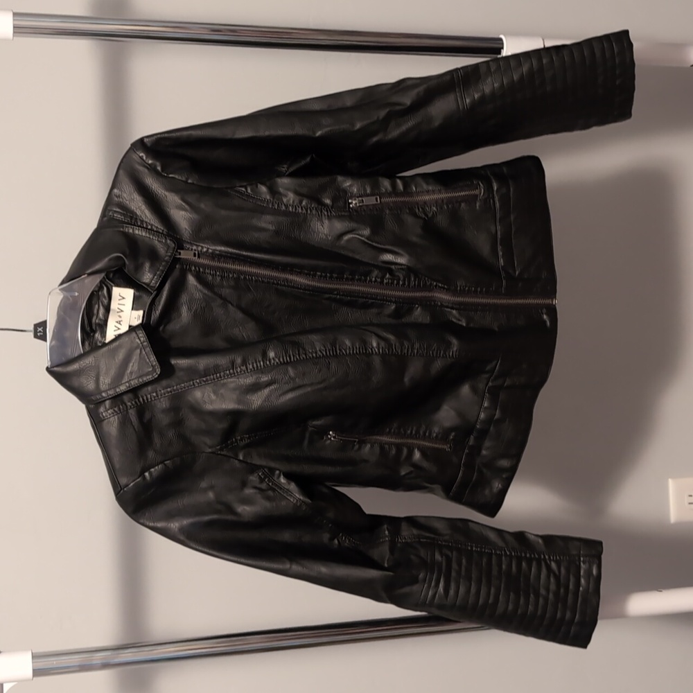 Ava & Viv Faux Leather Moto Jacket - Picture 3 of 7